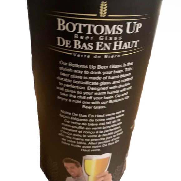 Final Touch Bottoms Up Beer Glass 400 ML -NEW  Cold Beer All The Time - Picture 4 of 4